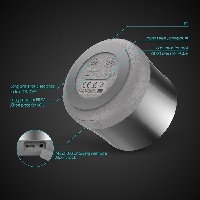 Havit HV-SK560BT Super Bass Bluetooth Speaker- Ultra Mini Metal Construction with Hands-free Function, Built-in... N9
