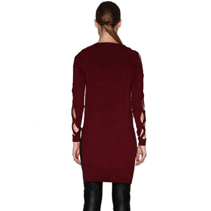 AIMTOPPY Fashion Women Casual Shirts Tops Club Sexy Hollow Sleeve Shirt Blouse (S, Red) N2