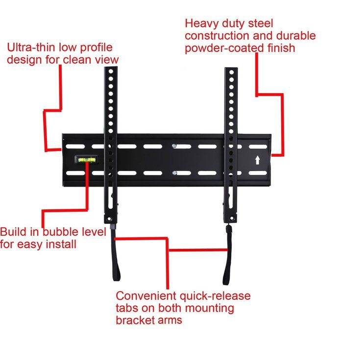 VideoSecu Ultra Slim TV Wall Mount for most 27"-47" LCD LED Plasma TV, Some up to 55" Flat Panel Screen Display... N3