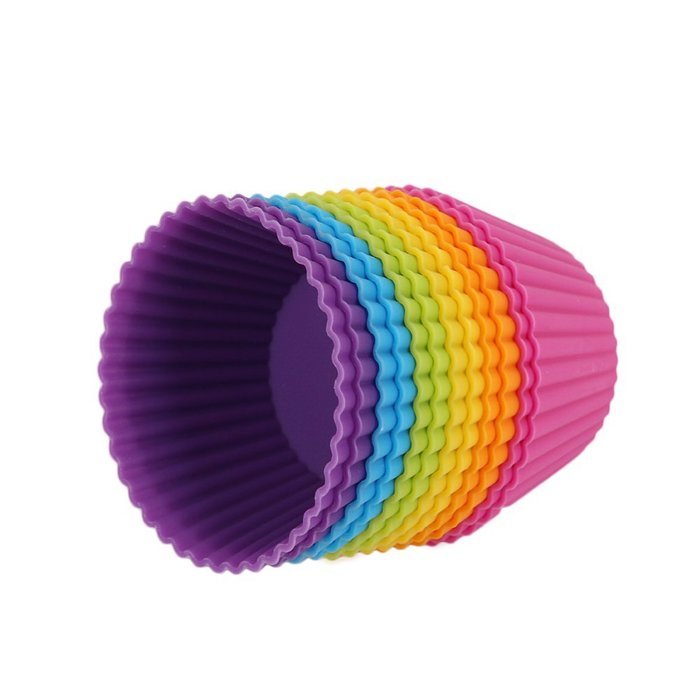 Mango Spot Silicone Baking Cups , Cupcake Liners , Truffle Cups - 12 Pack, 6 Colors N2