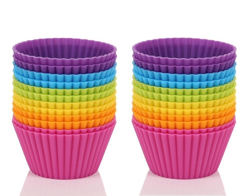 Mango Spot Silicone Baking Cups , Cupcake Liners , Truffle Cups - 12 Pack, 6 Colors N8