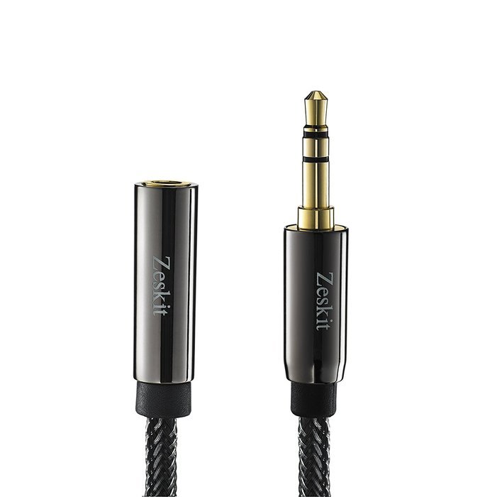 Zeskit 6&rsquo; Premium Audio Cable &mdash; 3.5mm, Braided Nylon Stereo Audio Cable (Male to Female) N2