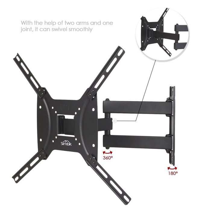 SIMBR Full Motion TV Mount for 17-55 Inch TV Swivel Articulating Arm TV Wall Mount Bracket Kit N3