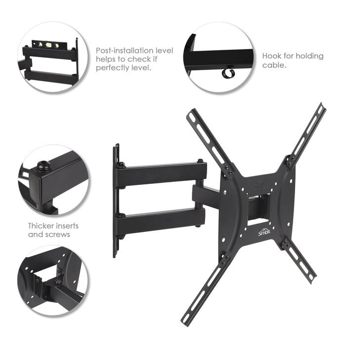 SIMBR Full Motion TV Mount for 17-55 Inch TV Swivel Articulating Arm TV Wall Mount Bracket Kit N5