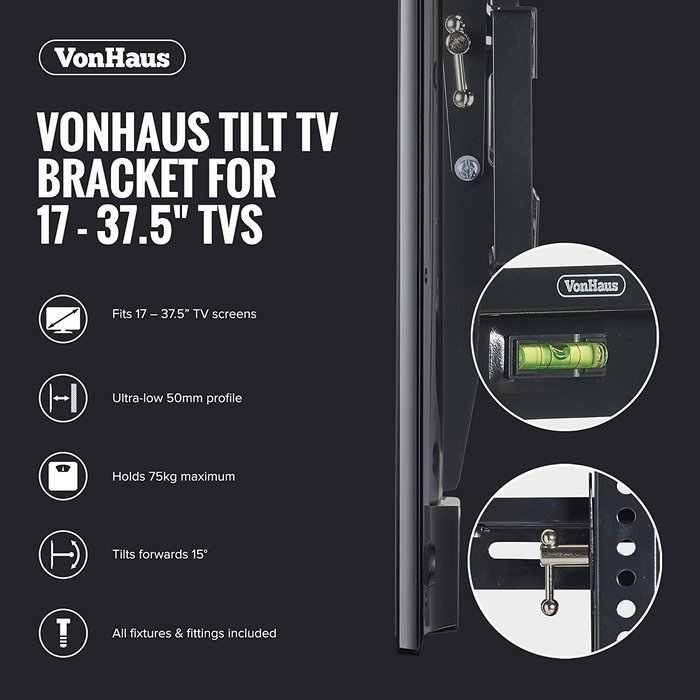 VonHaus TV WALL MOUNT Fits All Models LCD, LED & Plasma TV - Samsung Sony Philips Toshiba - (17 - 37.5") - Super-Strength... N8