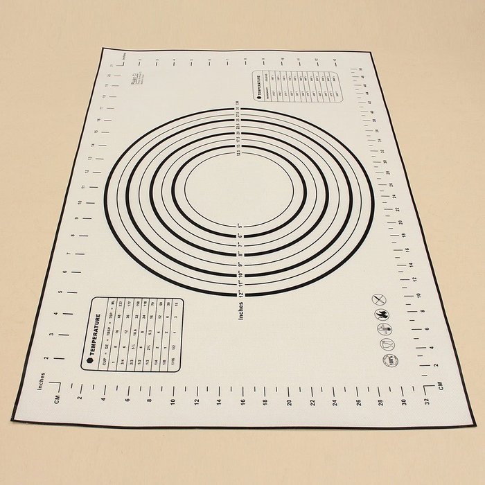 Black Large Size 60 x 40 cm Non Stick Silicone Baking Liner Pastry Mat Sheet with Measurements * FREE SHIPPING *