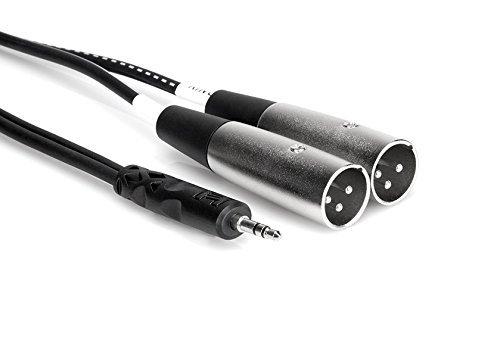Hosa CYX-403M 3.5 mm TRS to Dual XLR3M Stereo Breakout Cable, 9.8 feet