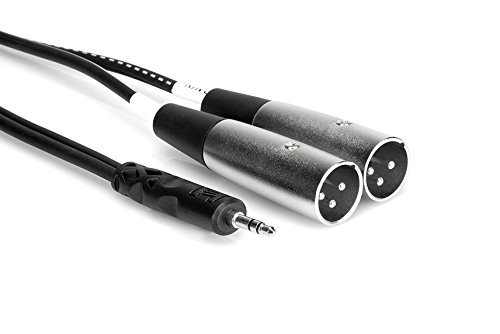 Hosa CYX-403M 3.5 mm TRS to Dual XLR3M Stereo Breakout Cable, 9.8 feet N3