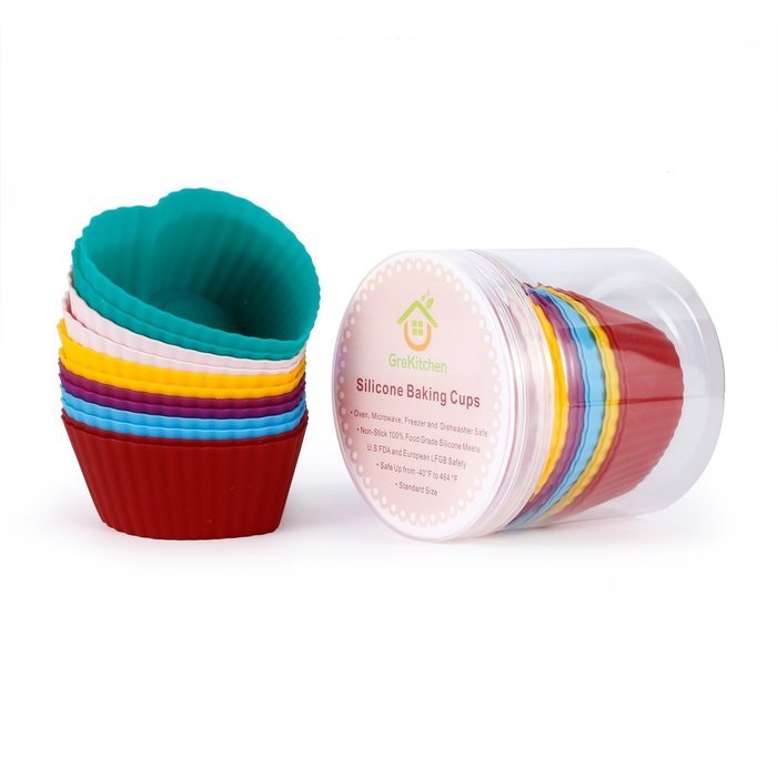 GreKitchen Baking cups/Silicone Baking Cups/ muffin baking cup/Cupcake liners&shy; Reusable and Nonstick Heat Resisitant...