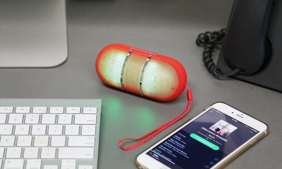 Kocaso Portable LED Rainbow Bluetooth Wireless Speaker With Hands Free Calling (Blue) N5