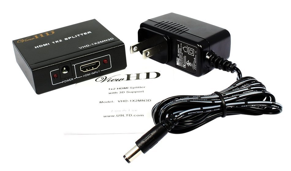 ViewHD 2 Port 1x2 Powered HDMI Mini Splitter for 1080P & 3D | Model: VHD-1X2MN3D N3