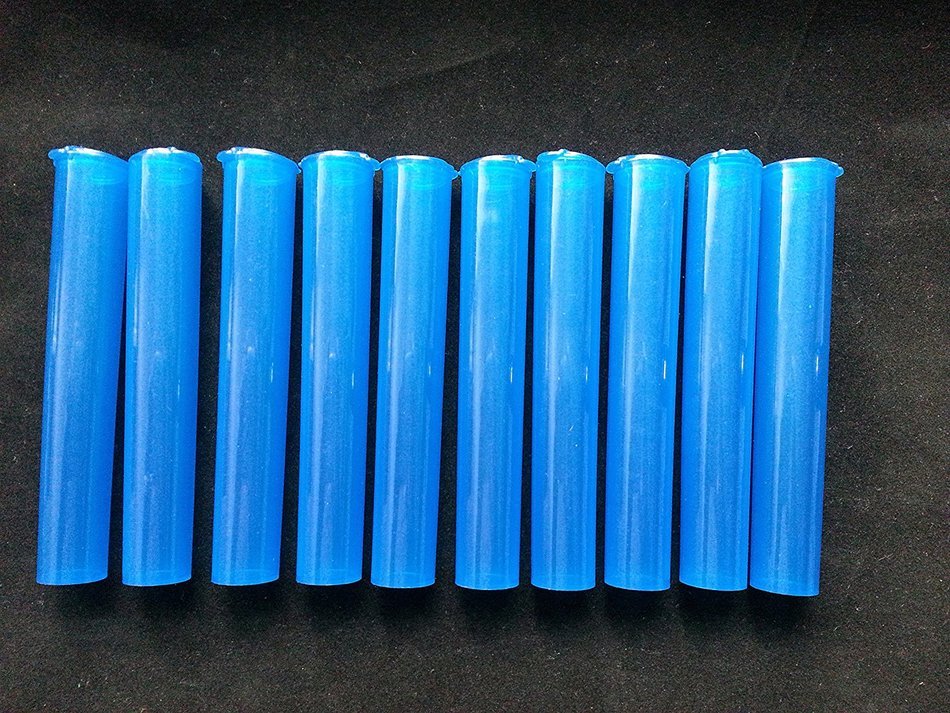 10 PACK KING SIZE DARK BLUE SNAP TOP DOOB J TUBE, MEDICINE STORAGE CONTAINERS