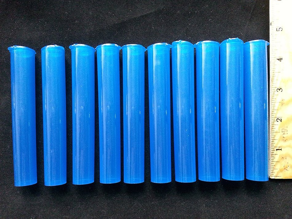 10 PACK KING SIZE DARK BLUE SNAP TOP DOOB J TUBE, MEDICINE STORAGE CONTAINERS N3