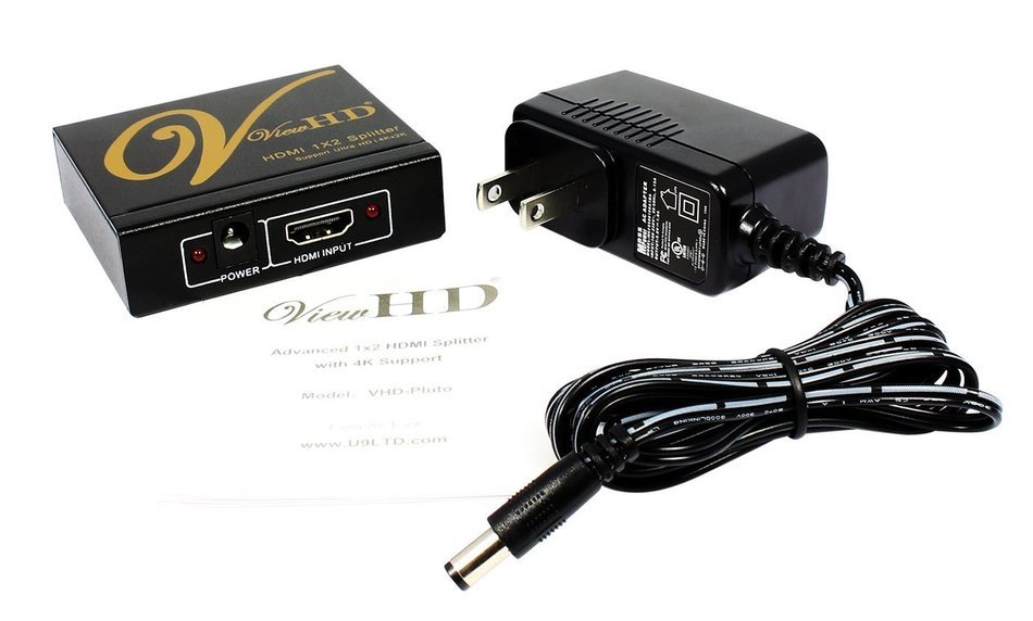 ViewHD 2 Port 1x2 Powered HDMI Mini Splitter for 1080P & 3D | Model: VHD-1X2MN3D N18