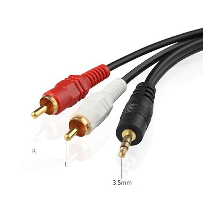 Generic Audio Video Cable RCA to 3.5mm Audio Video Cable Extension Cable Black N2