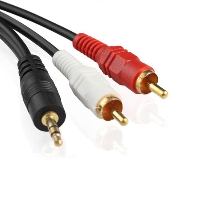 Generic Audio Video Cable RCA to 3.5mm Audio Video Cable Extension Cable Black N3