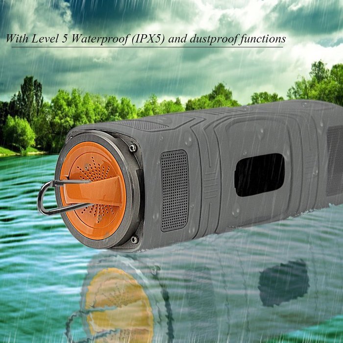 BUTEFO Outdoor Sports Bluetooth Speaker TF Card/Audio Input/IP45 Dustproof Waterproof/3-Mode Torch/Microphone... N11
