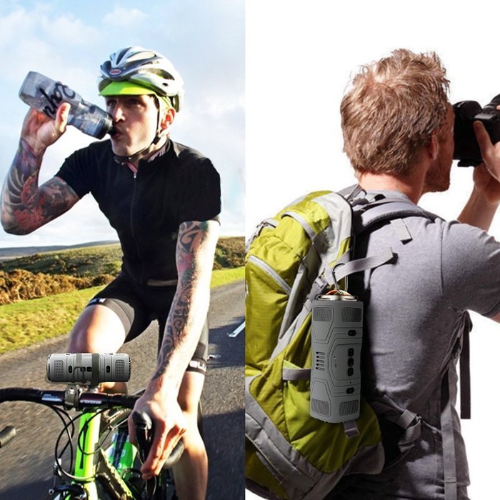 BUTEFO Outdoor Sports Bluetooth Speaker TF Card/Audio Input/IP45 Dustproof Waterproof/3-Mode Torch/Microphone... N12