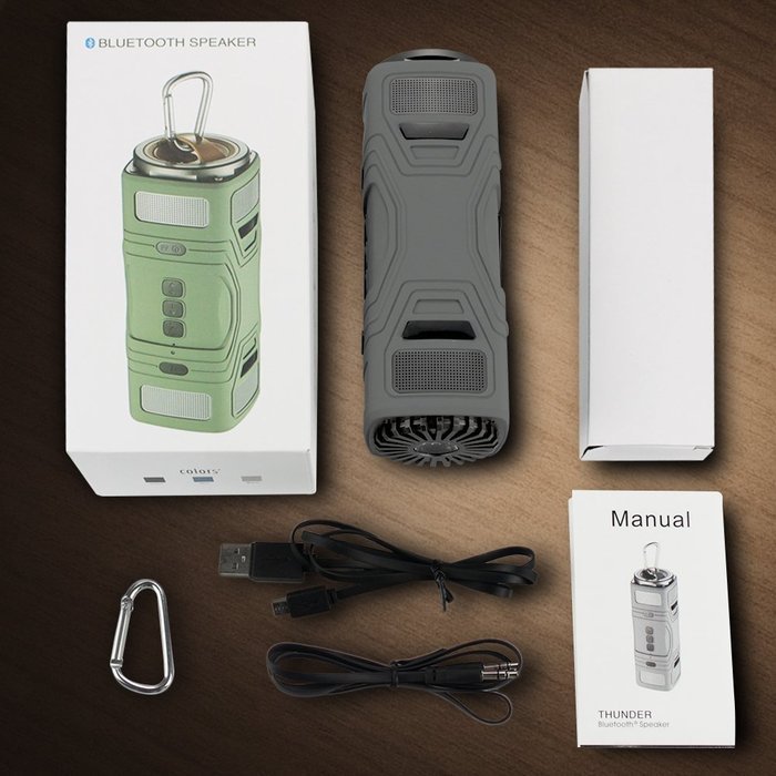 BUTEFO Outdoor Sports Bluetooth Speaker TF Card/Audio Input/IP45 Dustproof Waterproof/3-Mode Torch/Microphone... N13