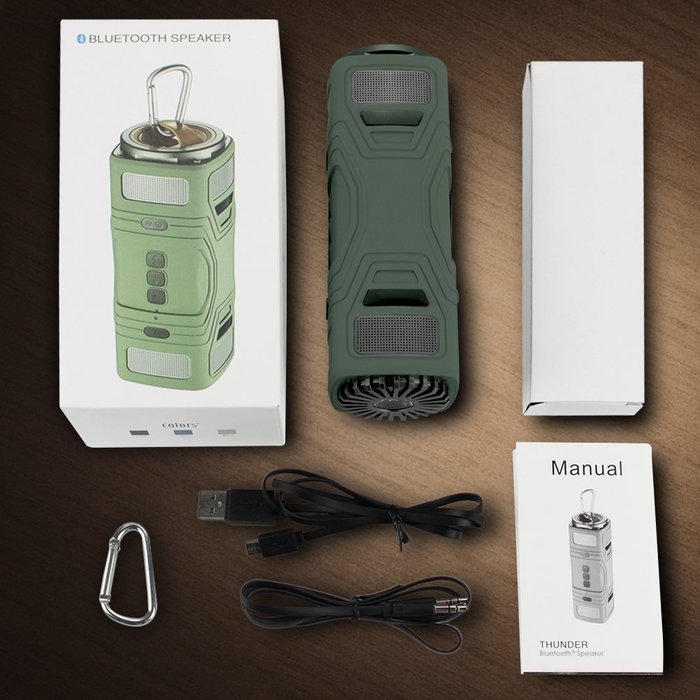 BUTEFO Outdoor Sports Bluetooth Speaker TF Card/Audio Input/IP45 Dustproof Waterproof/3-Mode Torch/Microphone... N33