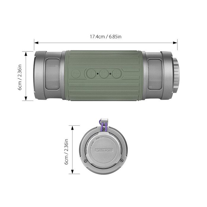BUTEFO Outdoor Sports Bluetooth Speaker TF Card/Audio Input/IP45 Dustproof Waterproof/3-Mode Torch/Microphone... N50