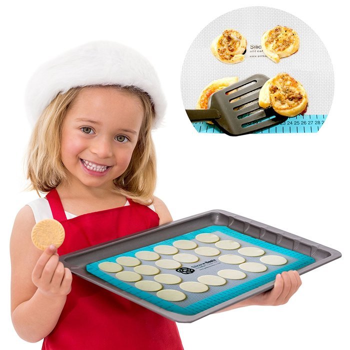 SILICONE BAKING MAT SET COOLING RACK ACCESSORY - 1 Rectangular (Half Sheet 16.5" x 11 5/8") /1 Round (9" Perfect... N7