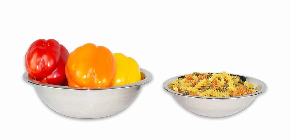 2dayShip Stainless Steel Mixing Bowls 1.5, 3, 4, and 5 Quart and Measuring Cup and Spoon Sets, Set of 6 N8