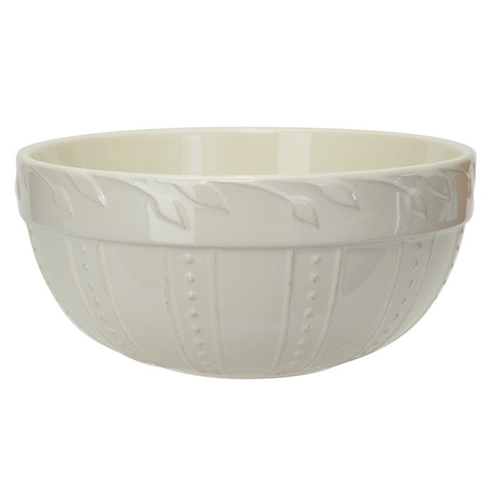 Signature Housewares Sorrento Collection 120-Ounce Large Mixing Bowl, Ivory Antiqued Finish