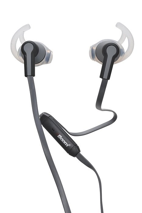 2BOOM SOLO Athletic Sports Wired Earbuds Headphones with Microphone White N16