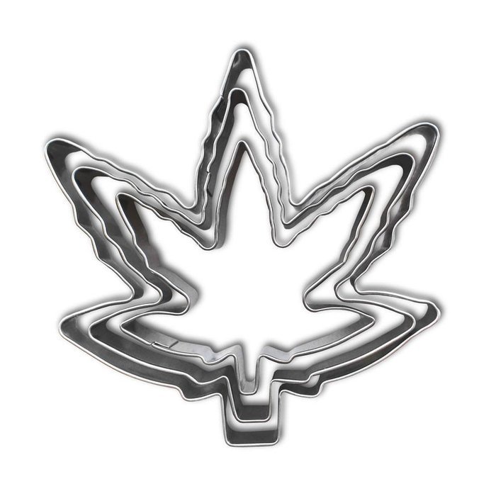 Marijuana Leaf Cookie Cutter Set - Stainless Steel