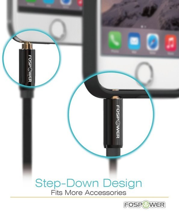 FosPower [25ft] 3.5mm Male to 3.5mm Male [AUX] Stereo Audio Cable - Step Down Design Auxiliary Cable for iPhone... N3