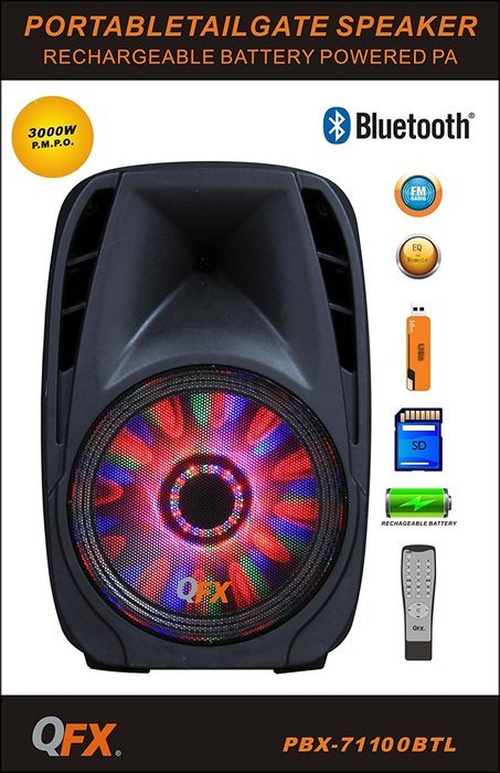 QFX PBX-71100BTL Portable Bluetooth Party Speaker N2