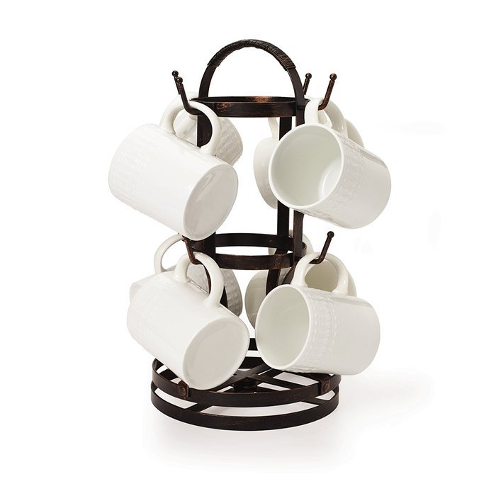 Gourmet Basics by Mikasa Rotating Mug Tree, Antique Black N2