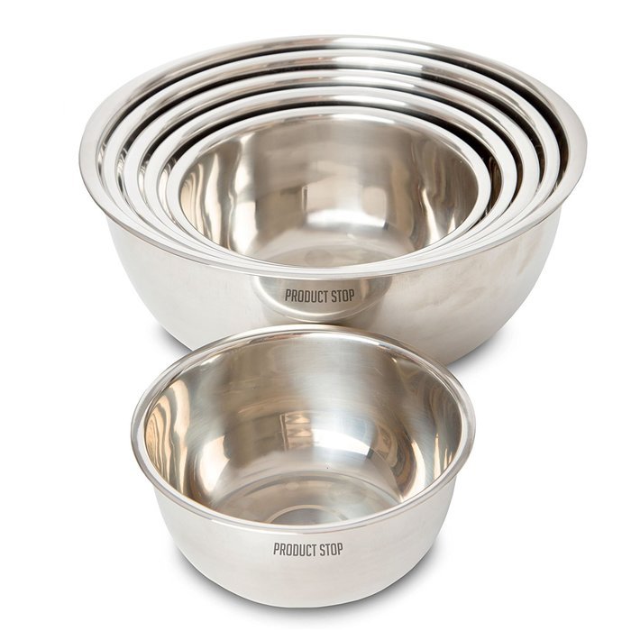Heavy Duty Stainless Steel Mixing Bowls &ndash; Set of 6 Different Sizes - by Product Stop N2