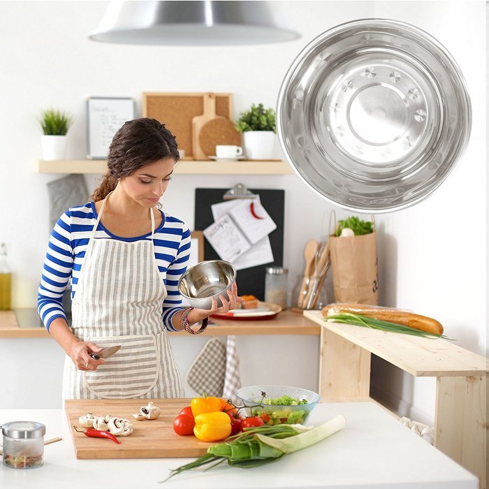 Heavy Duty Stainless Steel Mixing Bowls &ndash; Set of 6 Different Sizes - by Product Stop N5
