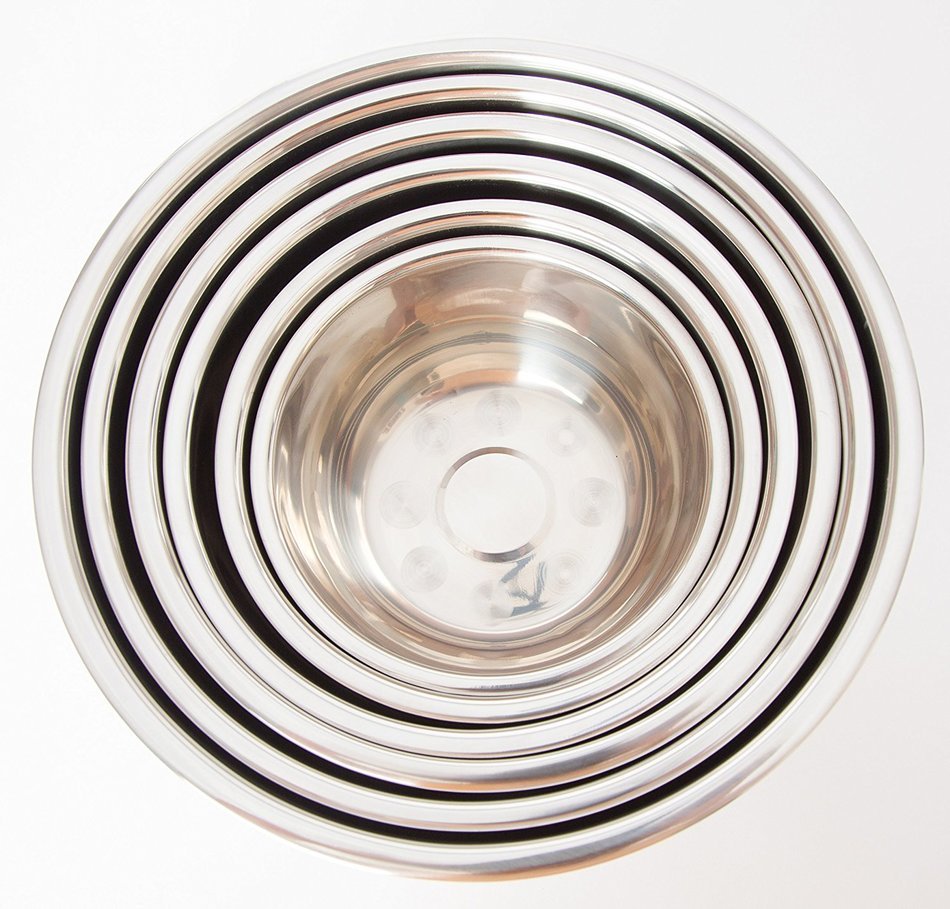 Heavy Duty Stainless Steel Mixing Bowls &ndash; Set of 6 Different Sizes - by Product Stop N7