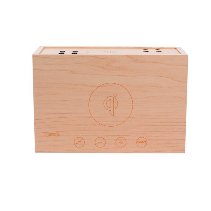 NFC Bluetooth Speaker with Qi Wireless Charging pad and Thermometer, Alarm Function,Qi Wireless Charger for Samsung... N2