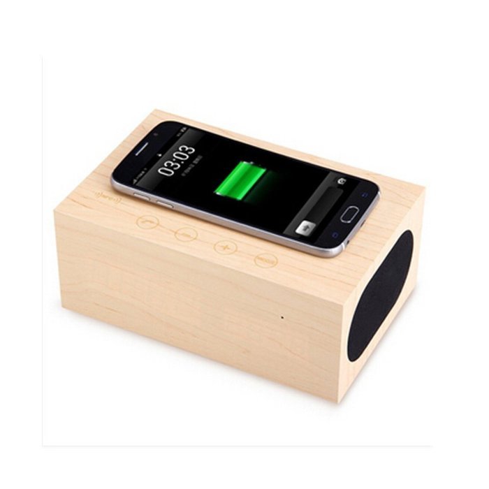 NFC Bluetooth Speaker with Qi Wireless Charging pad and Thermometer, Alarm Function,Qi Wireless Charger for Samsung... N6