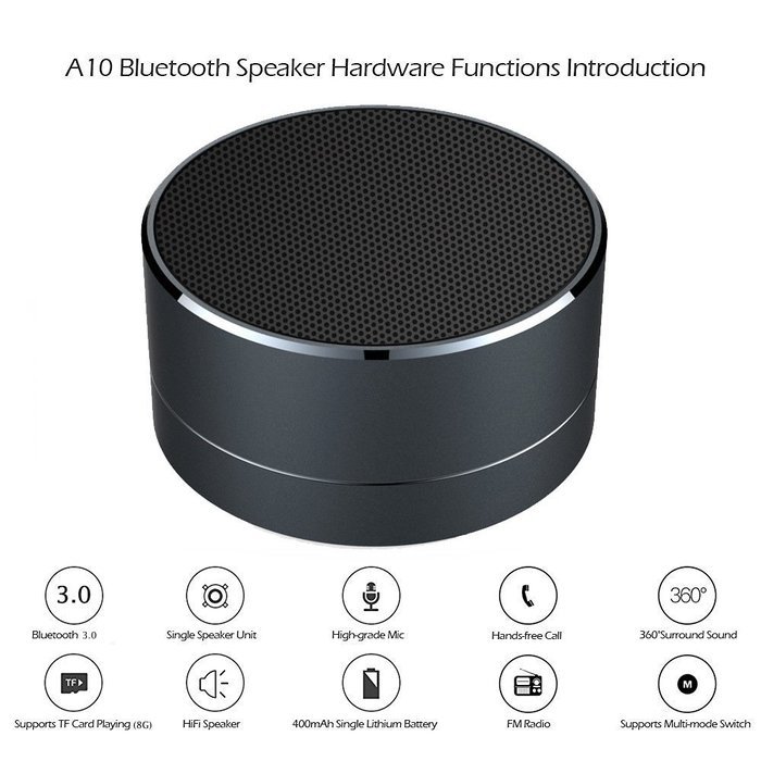 Portable Wireless Bluetooth Speaker with Microphone for iPhone Samsung Mobile Phones, Suport TF Cards and FM Radio... N3
