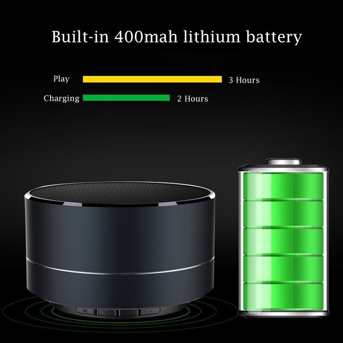 Portable Wireless Bluetooth Speaker with Microphone for iPhone Samsung Mobile Phones, Suport TF Cards and FM Radio... N4