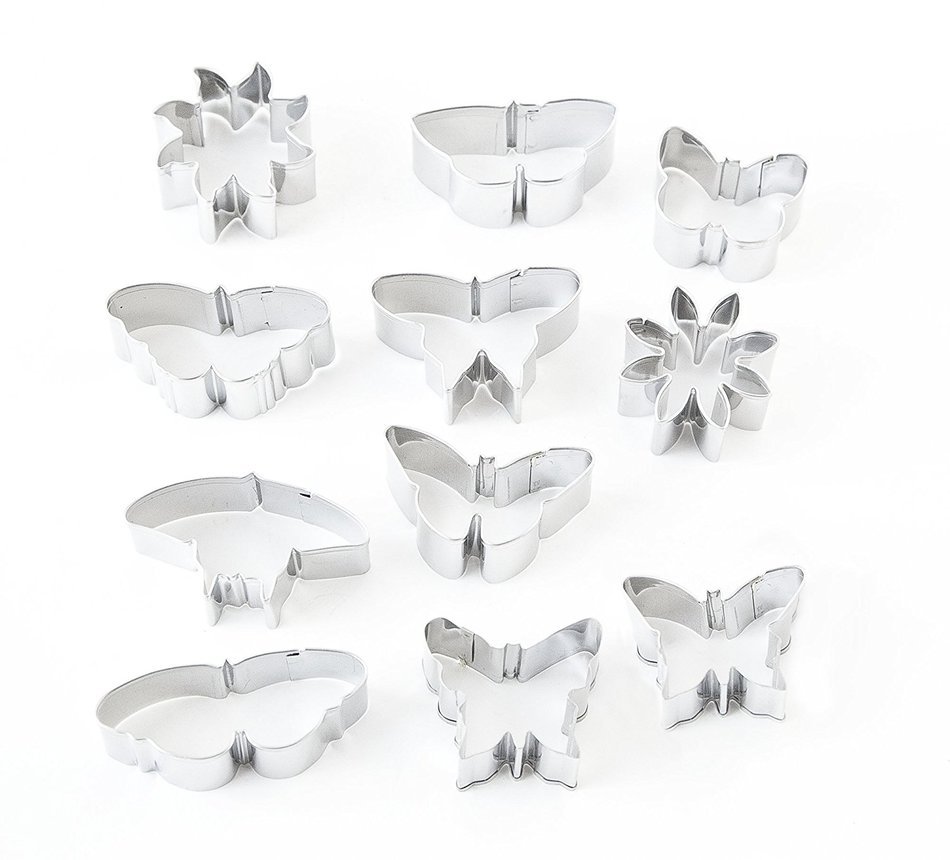 Fox Run Mini Flower and Butterfly 11 Piece Cookie Cutter Set