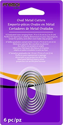 Polyform AMM1-1021 6-Piece Premo Graduated Cutter Set, Oval