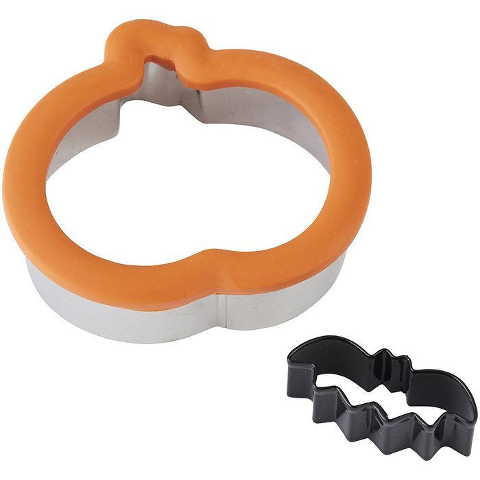 Wilton 2-Piece Pumpkin & Bat Halloween Cookie Cutter Set N2