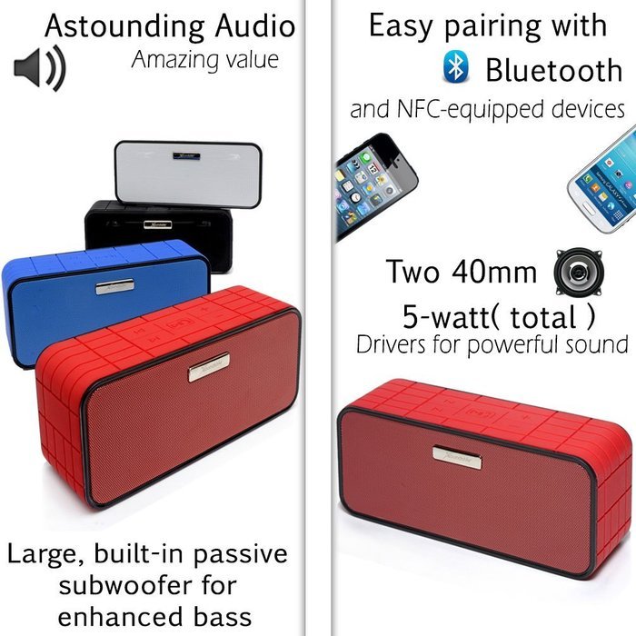 Xoundstar&reg; Smart Wireless Bluetooth Speaker Portable, High-Fidelity Stereo Speaker with Wireless SIRI Connectivity... N8