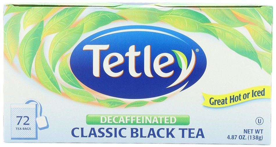 Tetley Naturally Decaffeinated Classic Blend, 72-Count Tea Bags (Pack of 6)