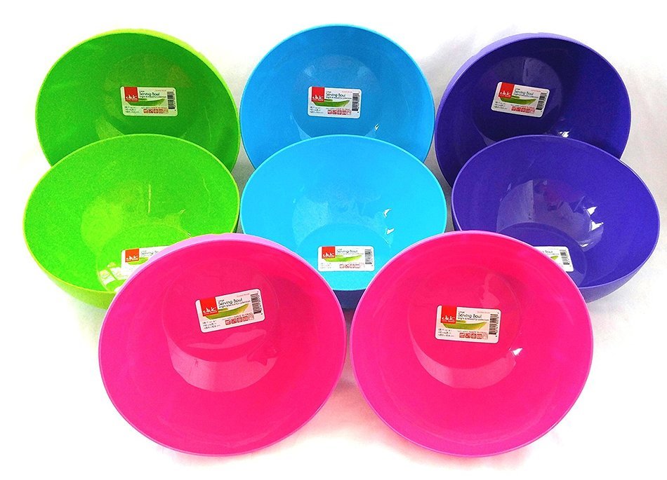 Set of 8 Click Home Design Large Serving and Mixing Bowls (4 different colors)