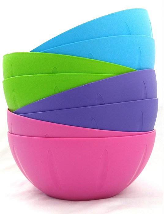 Set of 8 Click Home Design Large Serving and Mixing Bowls (4 different colors) N3