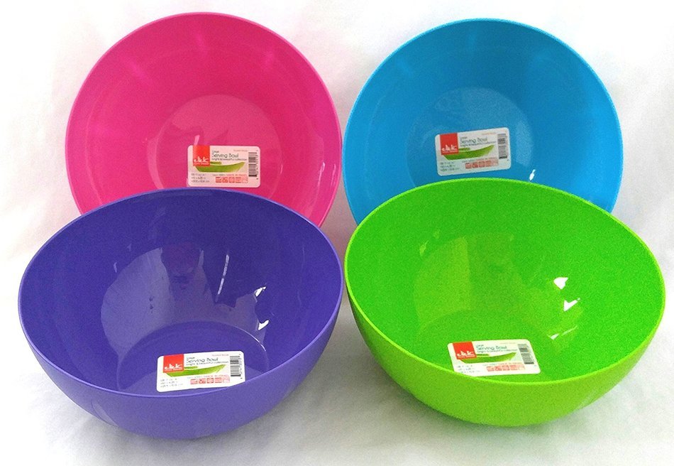 Set of 8 Click Home Design Large Serving and Mixing Bowls (4 different colors) N8