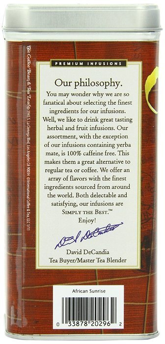 The Coffee Bean & Tea Leaf African Sunrise Honeybush Naturally Caffeine-Free, 20 Count Filter Bag N2