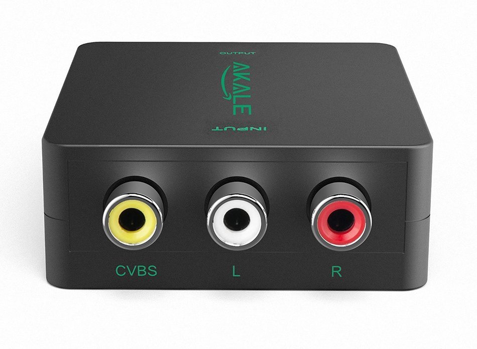 Akale RCA Composite CVBS AV to HDMI Video Audio Converter Adapter Mini Box Support 1080P for TV/PC/PS3/Blue-Ray... N3